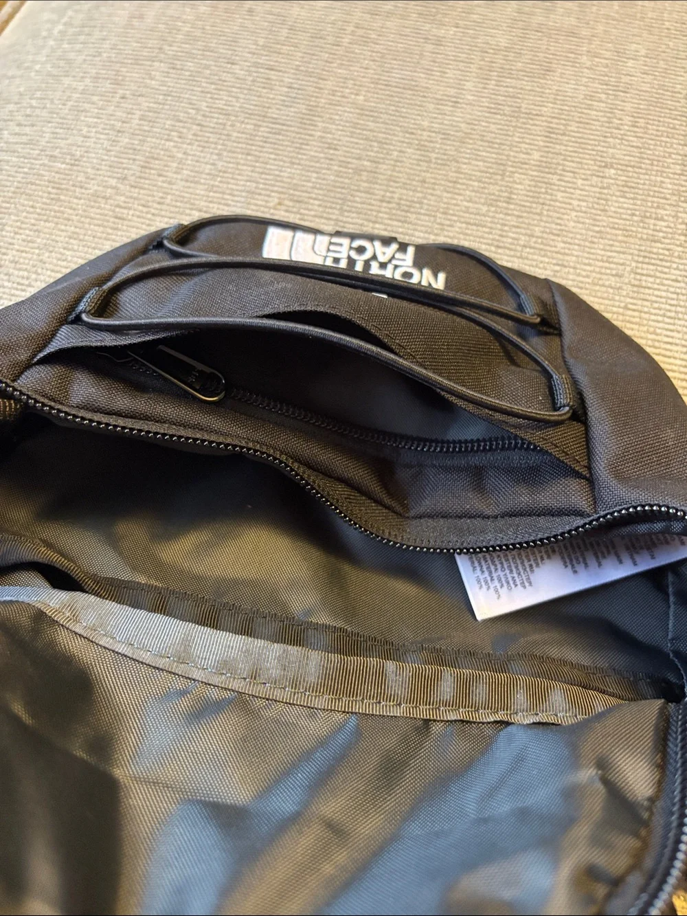 The North Face Black Belt Bag with White Logo